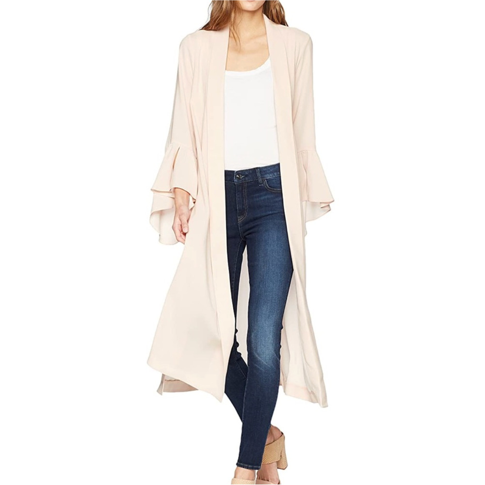 BCBG MAXAZRIA Womens Fairy Robe Jacket Large Pink Cottagecore Feminine $298 - Picture 5 of 10